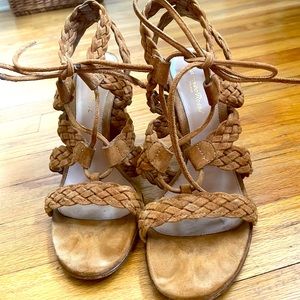 Gianvito Rossi lace up suede sandal heels